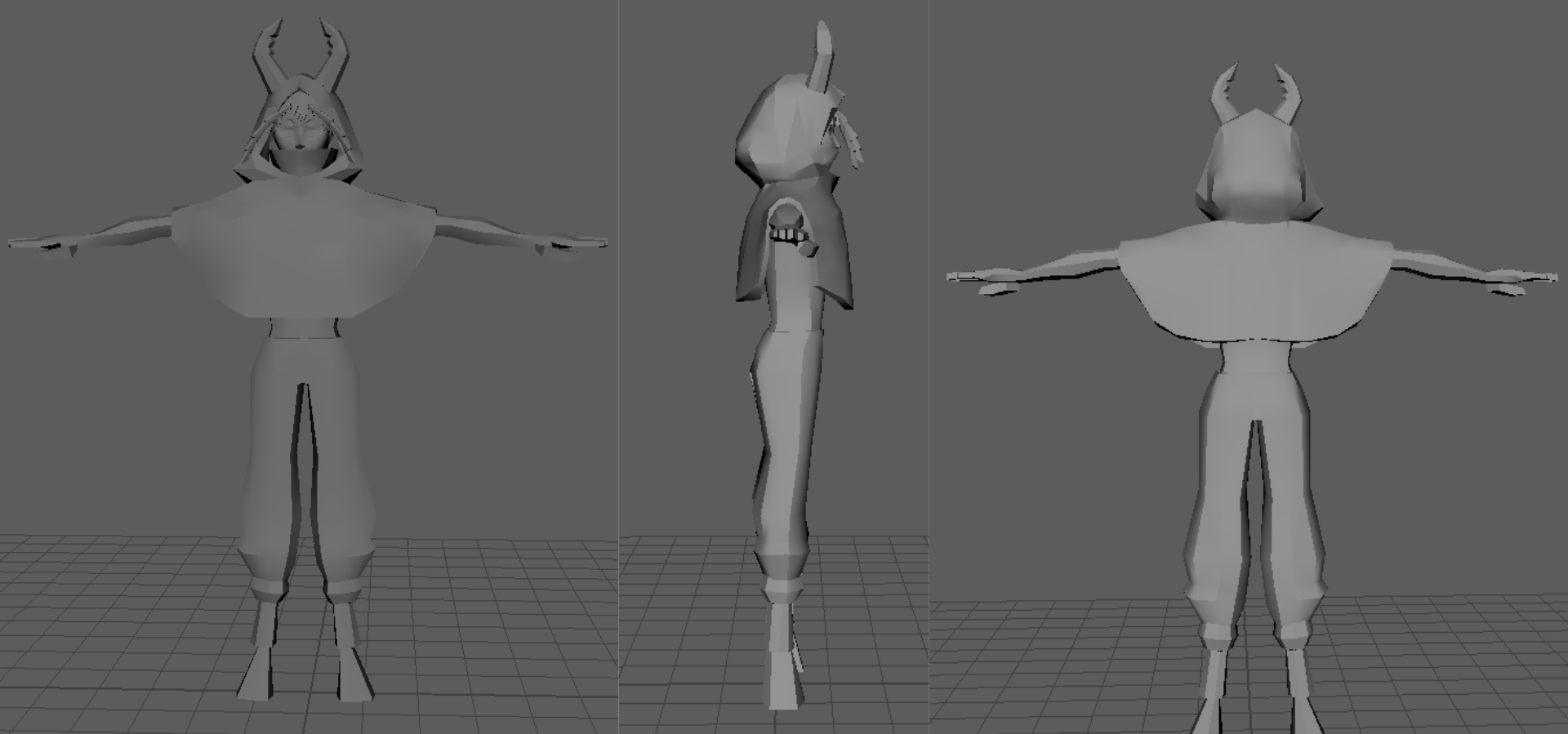 orthographics of go kart character 3d