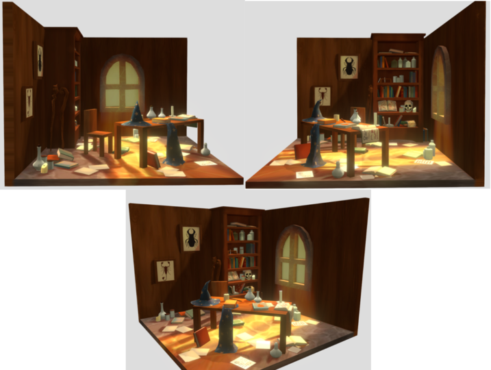 diorama angle shots for go kart game
