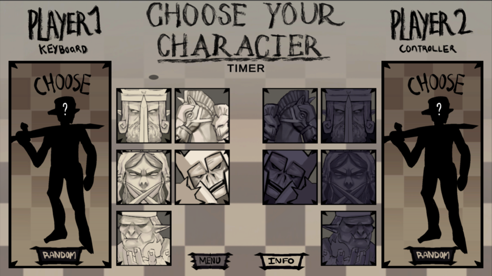 character select screen from orcs gambit