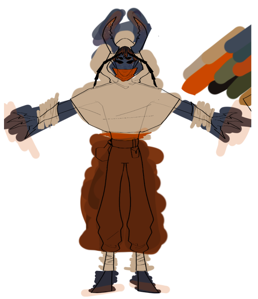 Go Character Final Character Colouring Draft