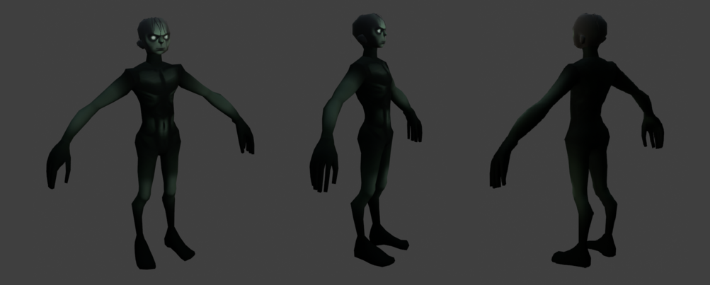 3 angles shots of the goblin from greeds grub