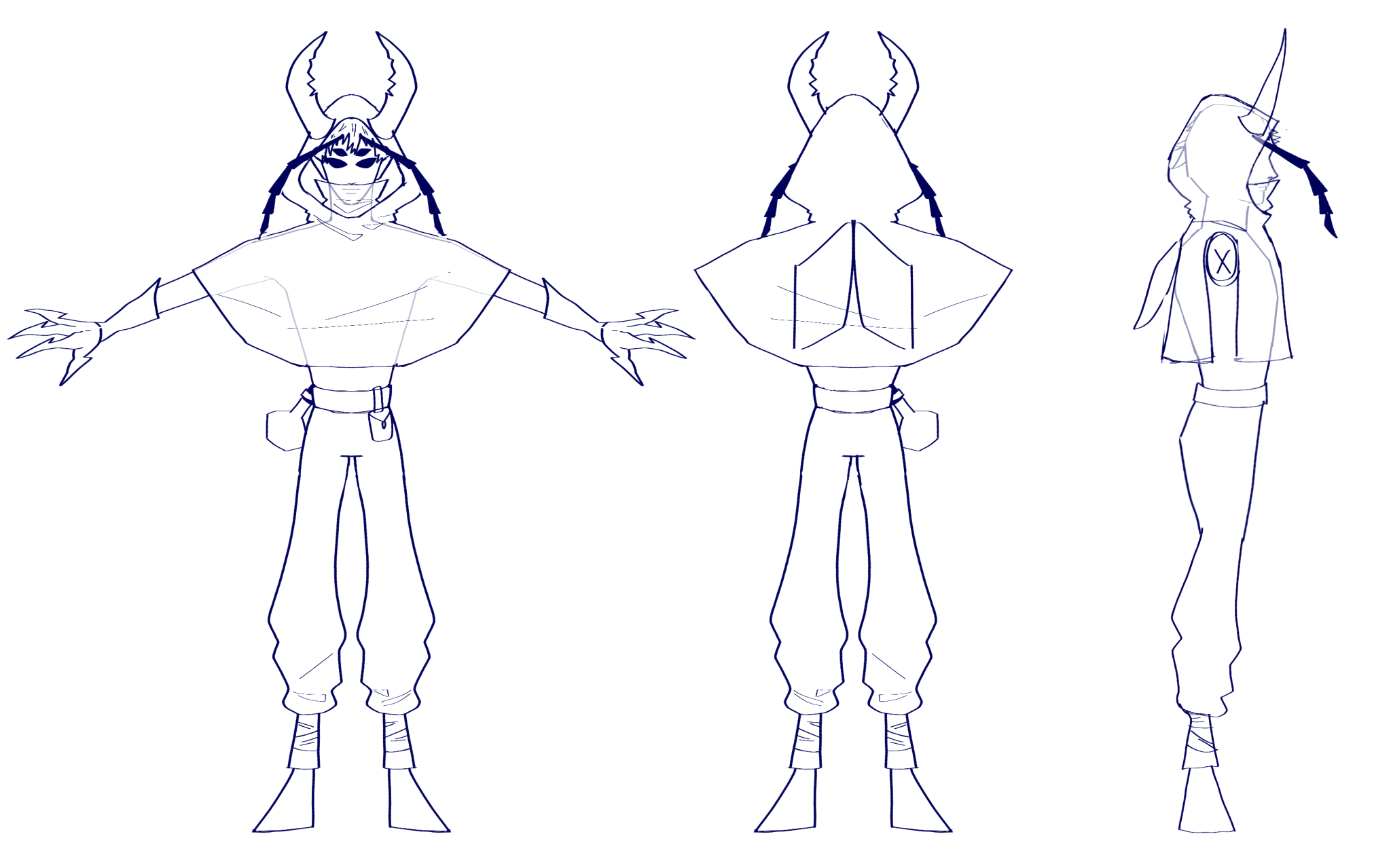 go karting character draft orthographics