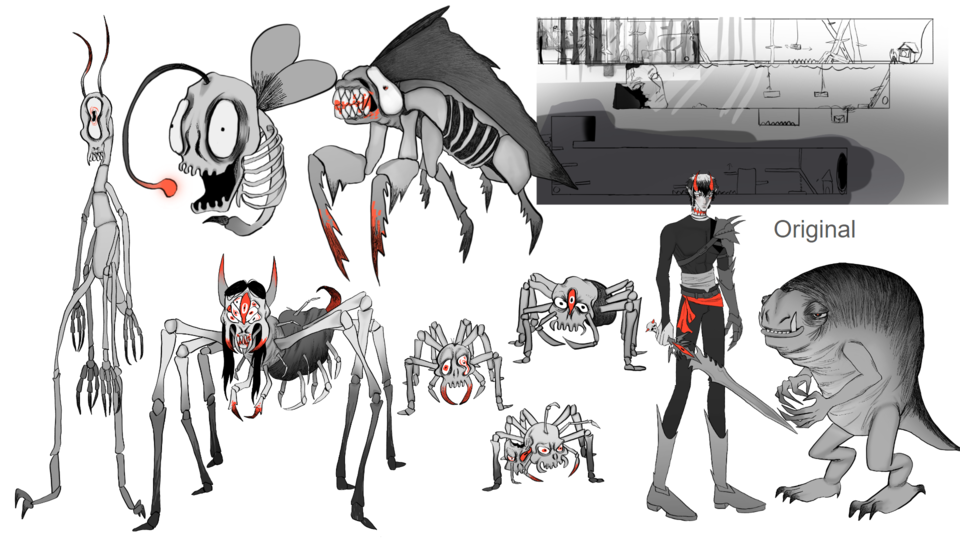 black and white plus red original soul crusher sprites