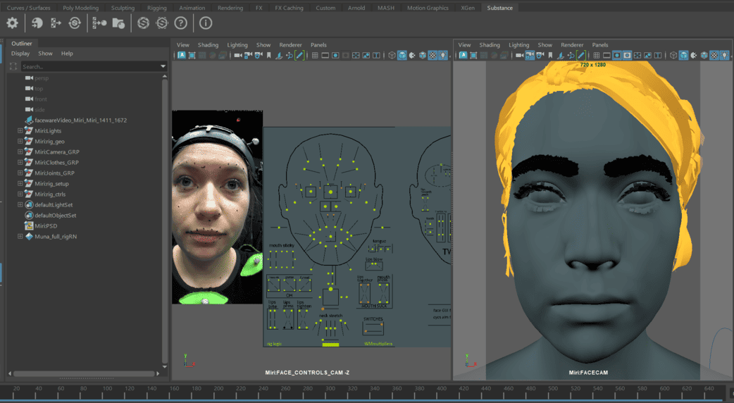 motion capture facical rig untextured