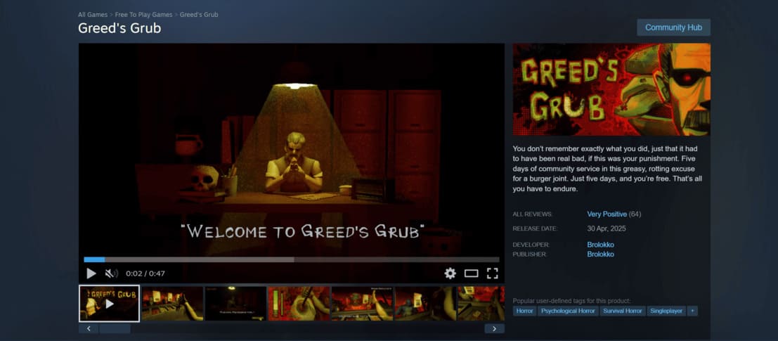 Compressed image of steam page for Carousel
